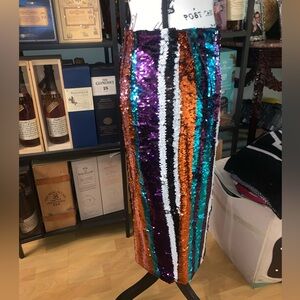 Gracia Multicolor Sequin Midi Skirt